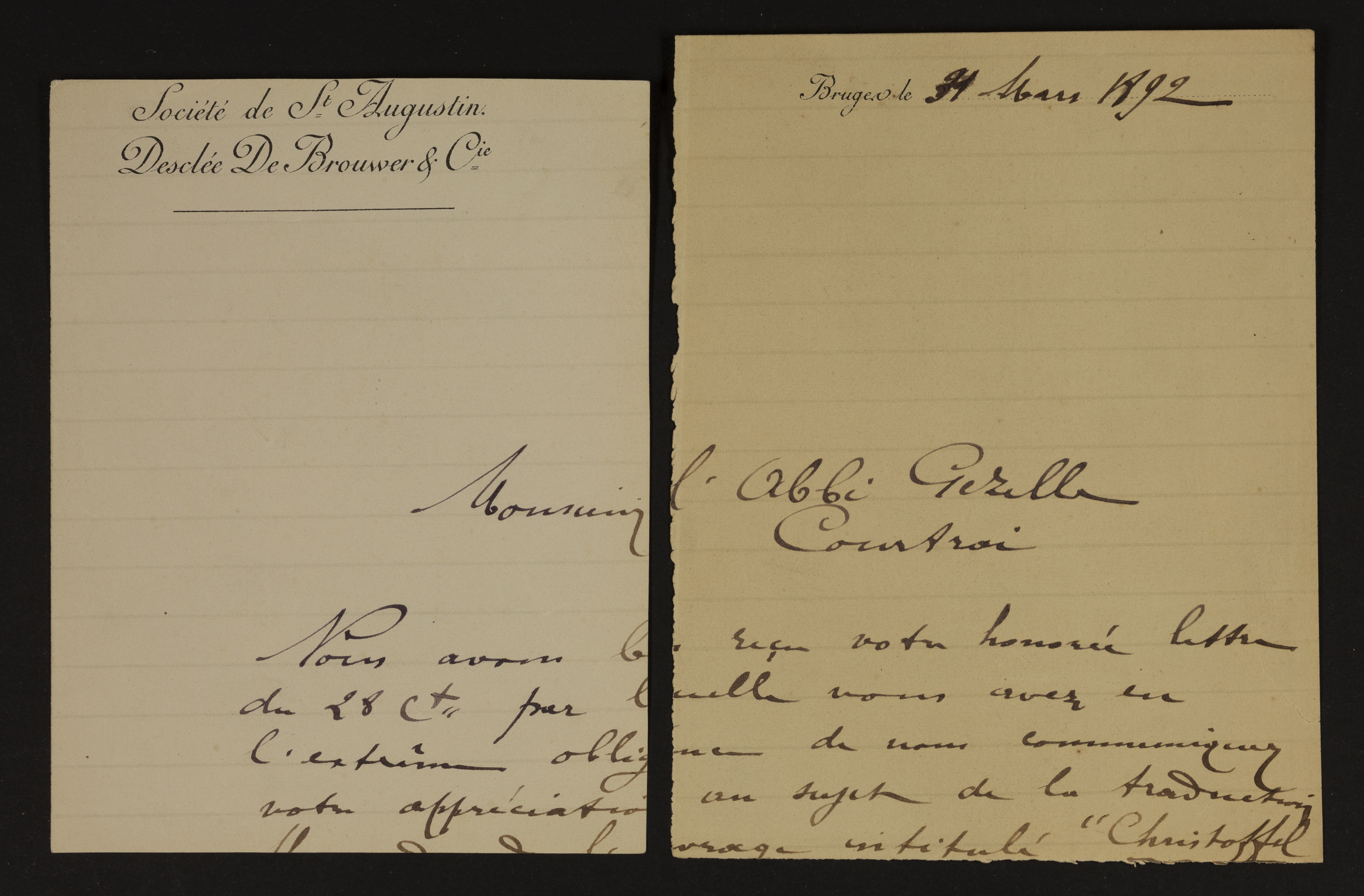 [Desclée-De Brouwer] aan Guido Gezelle